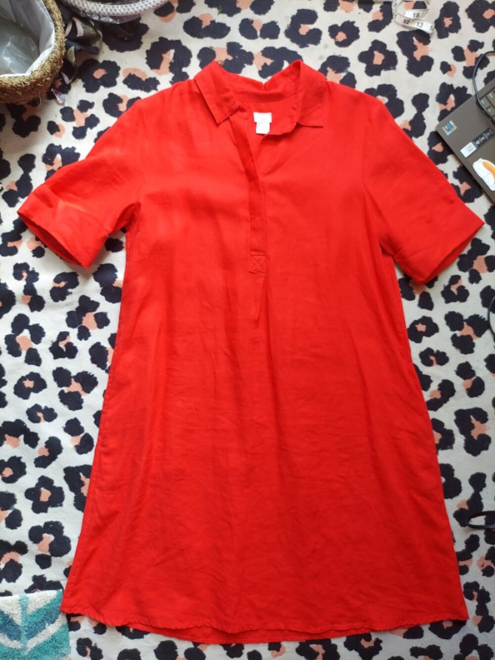 Chicos Linen Shirt Dress